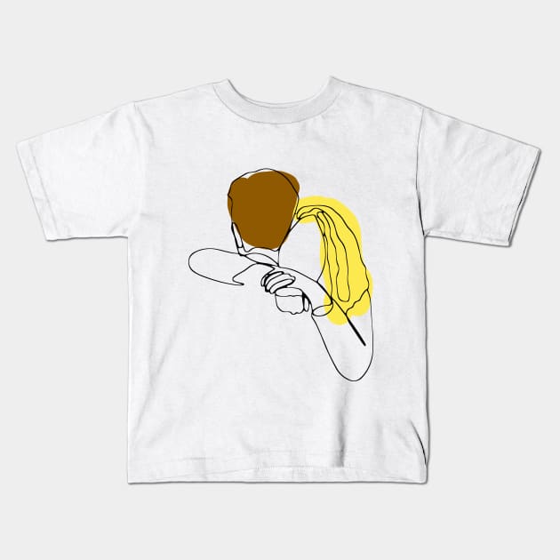 Mono line drawing - couple Kids T-Shirt by hedehede